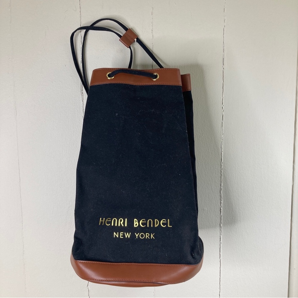 Henri Bendel New York Drawstring Bucket Backpack